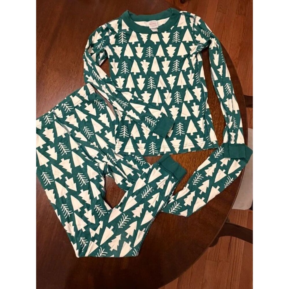 Hanna Andersson Green Christmas Tree Pajama Set Size 10 / 140